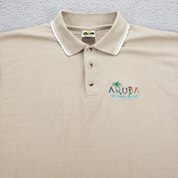 Coco Beach Shirt Mens XL Brown Aruba‎ Short Sleeve Beach Golf Polo - Picture 2 of 14